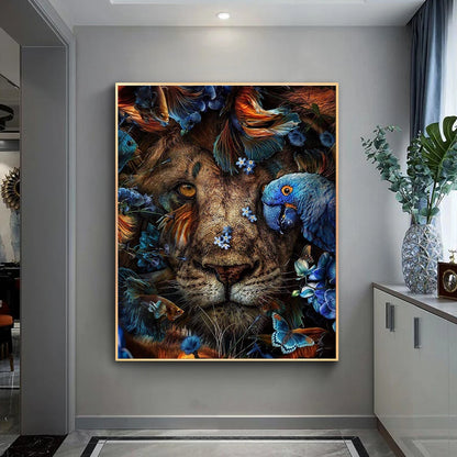 Scandinavian Art-Deco Prints Flower/ Animal. Abstract Canvas Nordic Wall Art Print.